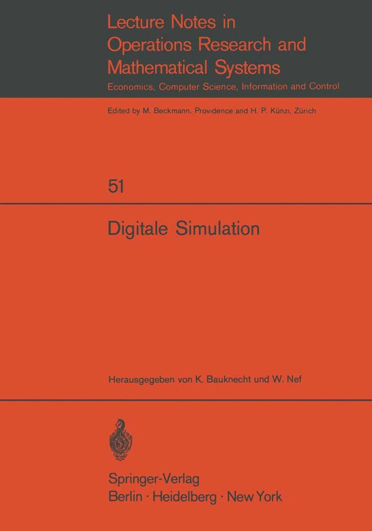 Kurt Bauknecht, Walter Nef - Digitale Simulation, Häftad
