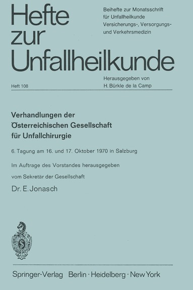 E. Jonasch - Verhandlungen der Österreichischen Gesellschaft für Unfallchirurgie, Häftad