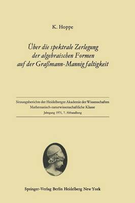 bokomslag ber die spektrale Zerlegung der algebraischen Formen auf der Gramann-Mannigfaltigkeit