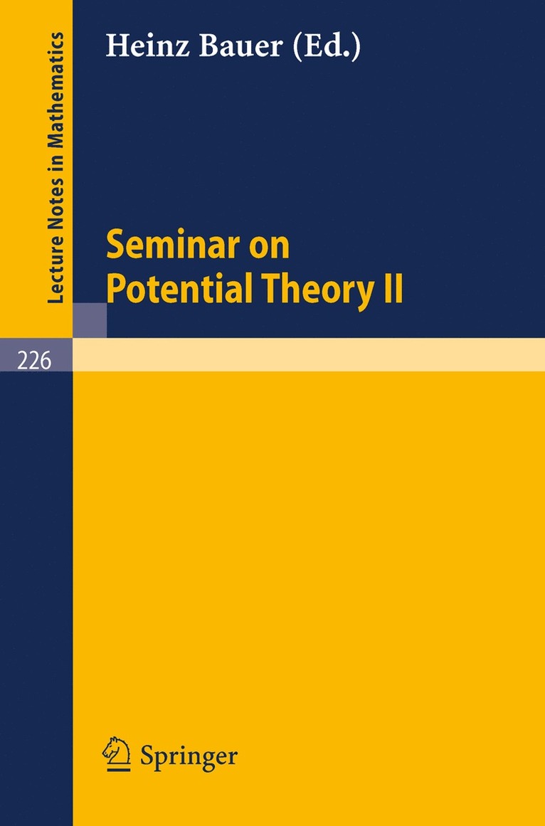 H. Bauer - Seminar on Potential Theory II, Häftad
