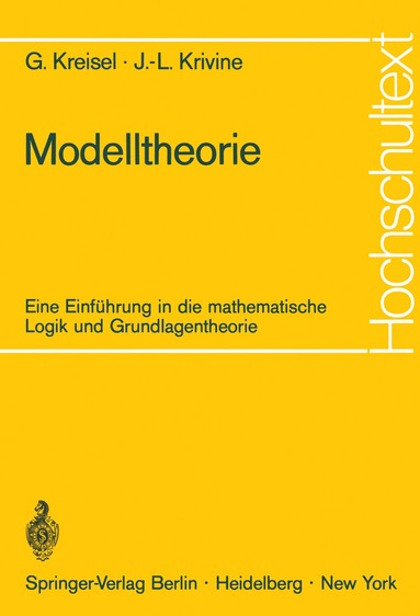 Georg Kreisel, Jean-Louis Krivine - Modelltheorie, Häftad