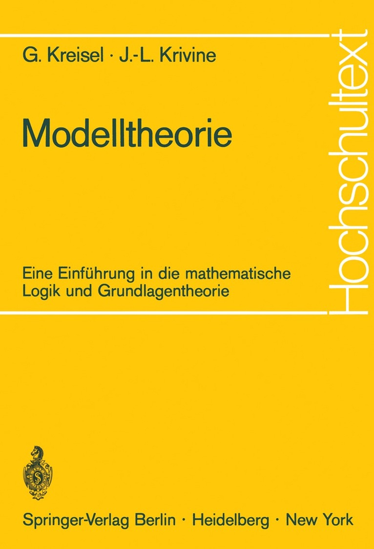 Georg Kreisel, Jean-Louis Krivine - Modelltheorie, Häftad