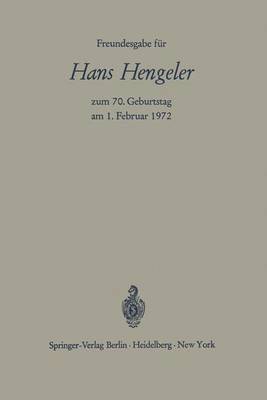 bokomslag Freundesgabe fr Hans Hengeler zum 70. Geburtstag am 1. Februar 1972