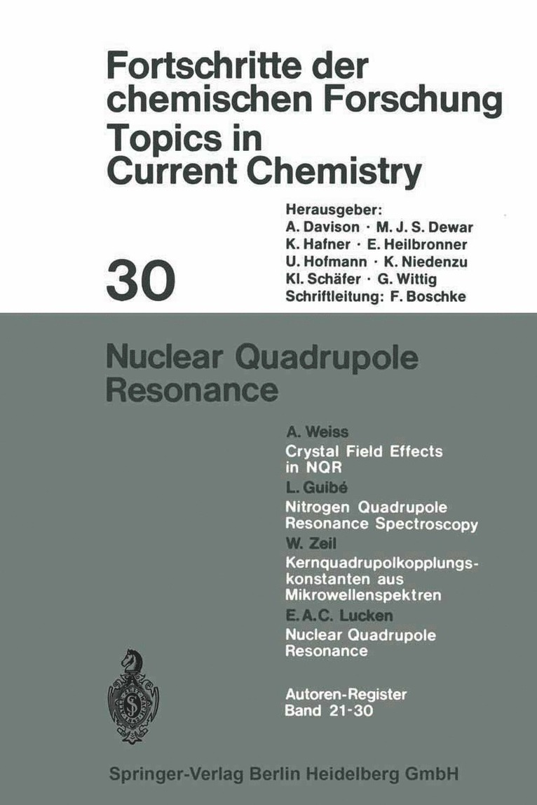 E. A. C. Lucken - Nuclear Quadrupole Resonance, Häftad
