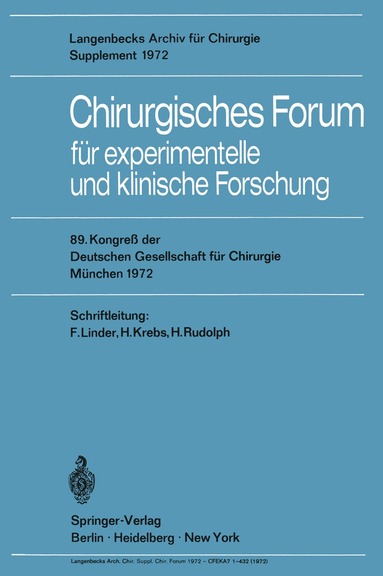 Chirurgisches Forum für experimentelle und klinische Forschung, Häftad