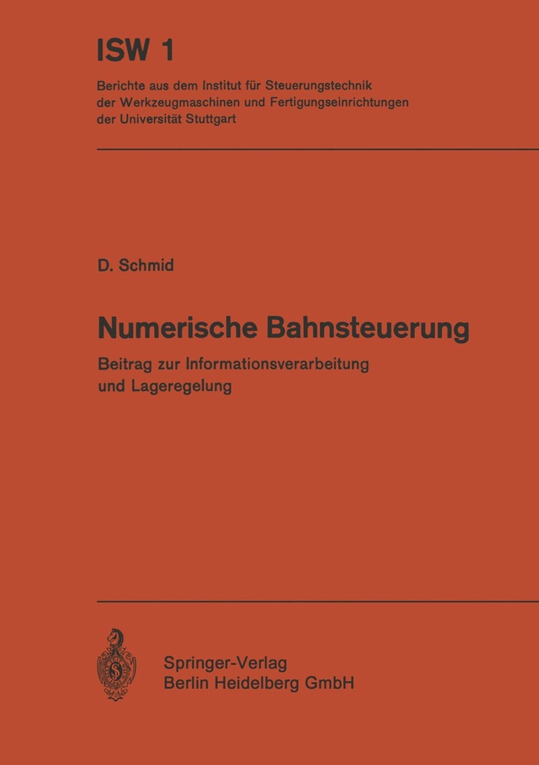 D. Schmid - Numerische Bahnsteuerung, Häftad
