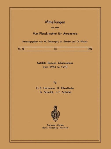 bokomslag Satellite Beacons Observations from 1964 to 1970