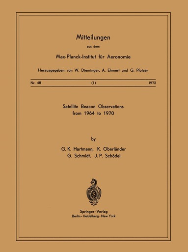 bokomslag Satellite Beacons Observations from 1964 to 1970