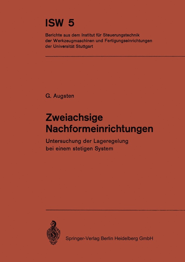 G. Augsten - Zweiachsige Nachformeinrichtungen, Häftad