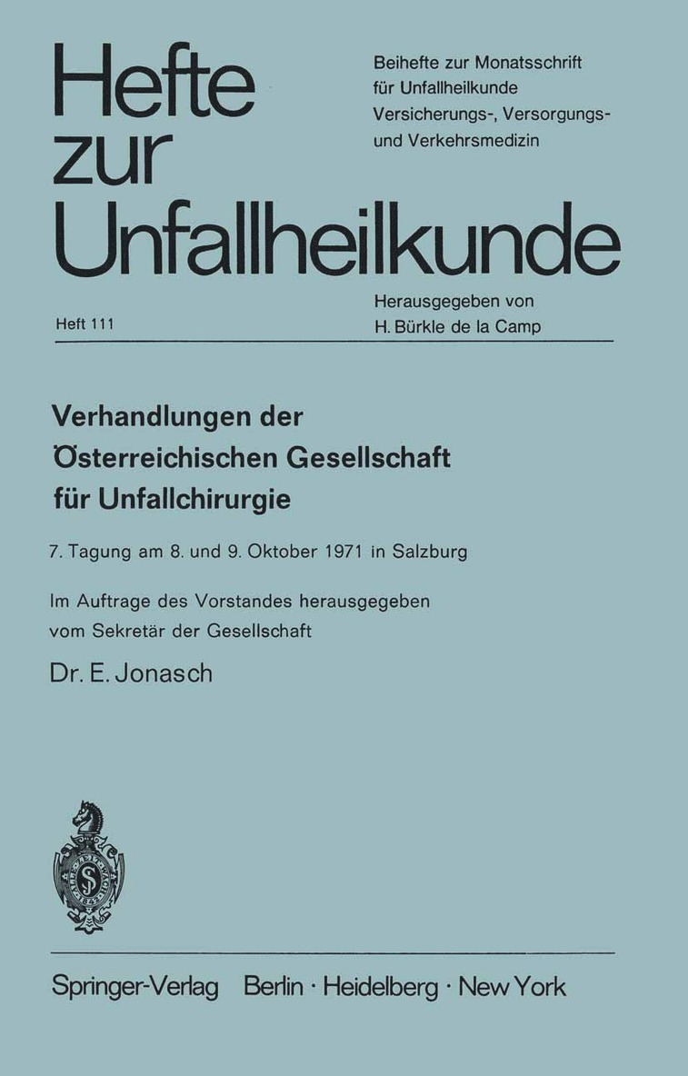 Verhandlungen der Österreichischen Gesellschaft für Unfallchirurgie