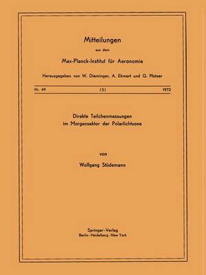 bokomslag Direkte Teilchenmessungen im Morgensektor der Polarlichtzone
