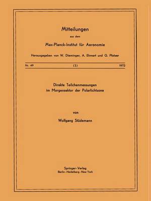 bokomslag Direkte Teilchenmessungen im Morgensektor der Polarlichtzone