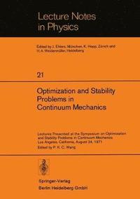 bokomslag Optimization and Stability Problems in Continuum Mechanics