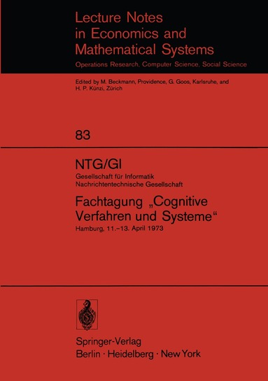 Theodor Einsele, Wolfgang Giloi, Hans-Hellmut Nagel - NTG/GI Gesellschaft für Informatik Nachrichtentechnische Gesellschaft. Fachtagung „Cognitive Verfahren und Systeme“, Häftad