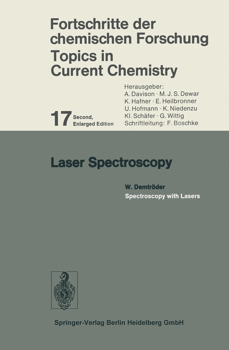 Wolfgang Demtroder, W. Demtröder - Laser Spectroscopy, Inbunden