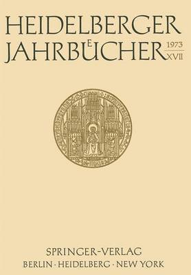 bokomslag Heidelberger Jahrbcher XVII
