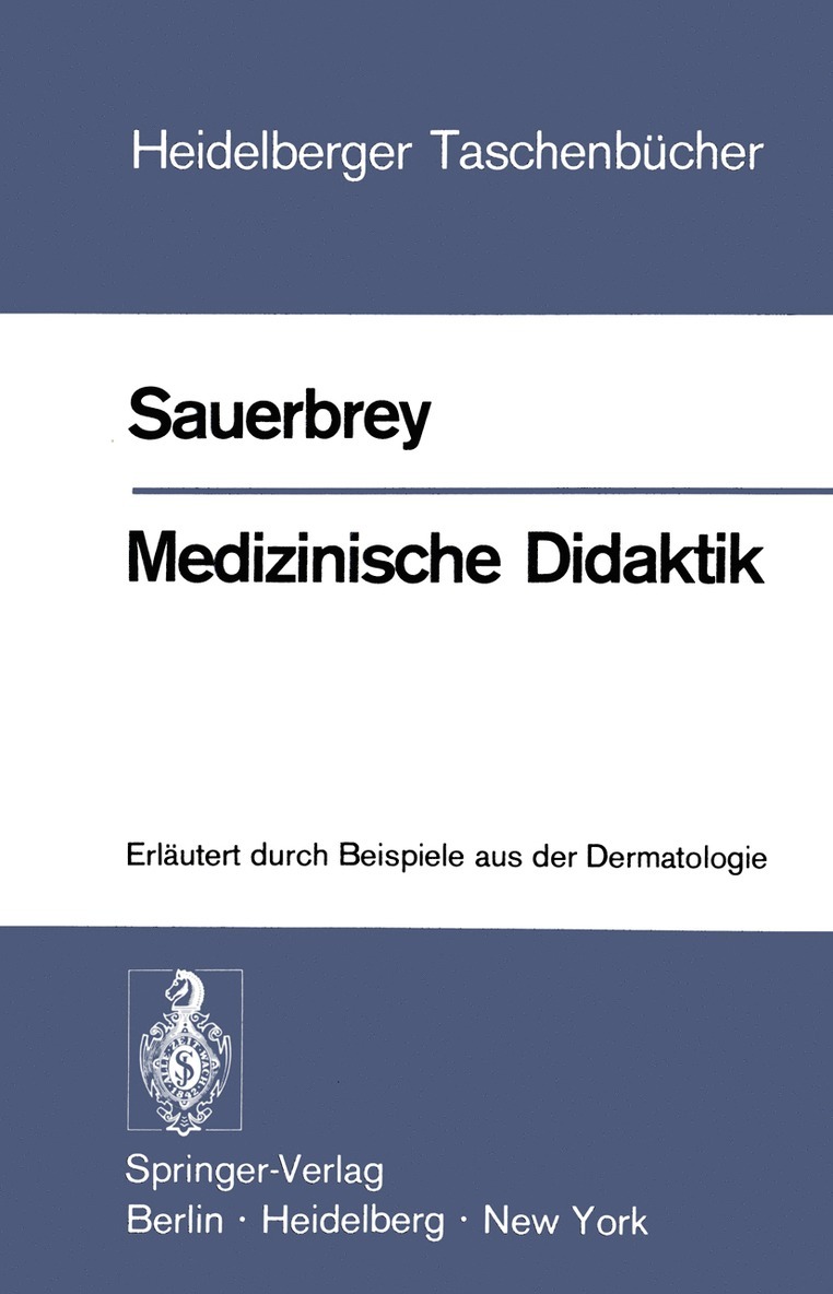 W. Sauerbrey - Medizinische Didaktik, Häftad