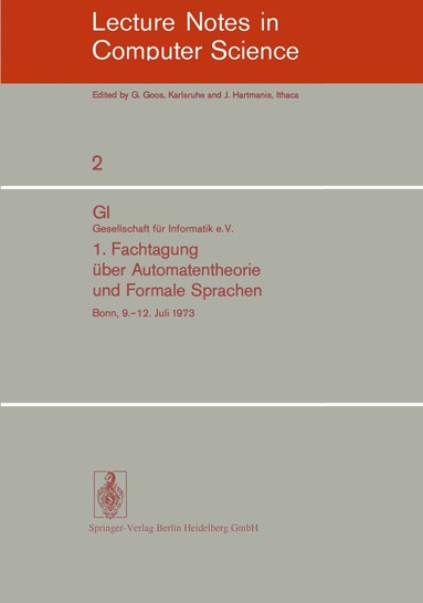Karl-Heinz Böhling, Klaus Indermark - 1. Fachtagung über Automatentheorie und Formale Sprachen, Häftad
