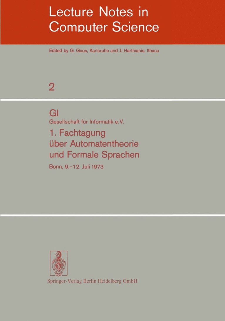 1. Fachtagung über Automatentheorie und Formale Sprachen
