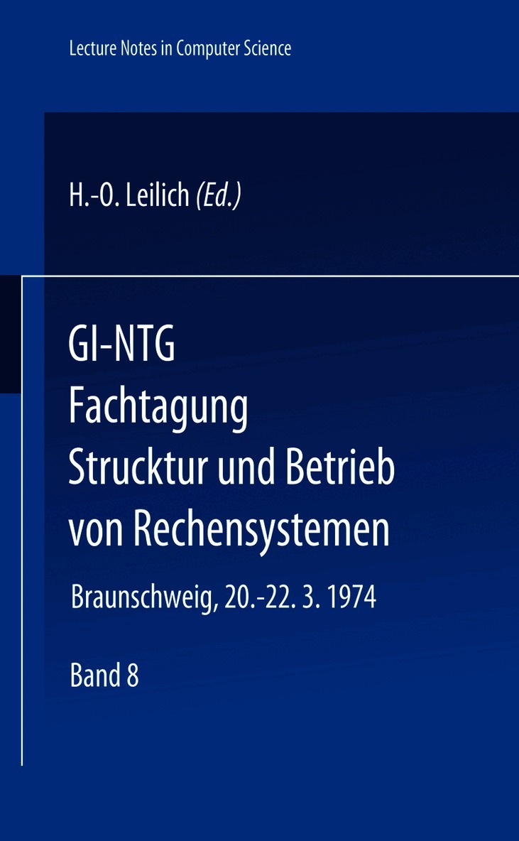 GI-NTG Fachtagung Struktur und Betrieb von Rechensystemen
