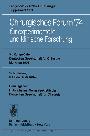H. Junghanns - Chirurgisches Forum ’74, Häftad
