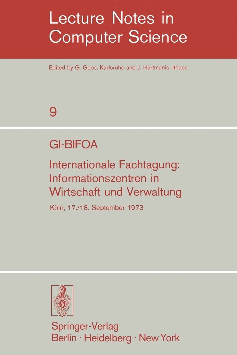 GI-BIFOA Internationale Fachtagung: Informationszentren in Wirtschaft und Verwaltung
