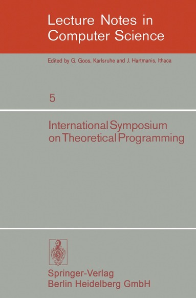 bokomslag International Symposium on Theoretical Programming