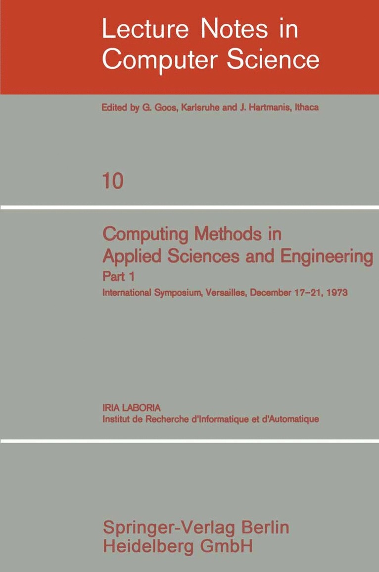 R. Glowinski, J.L. Lions, J. L. Lions - Computing Methods in Applied Sciences and Engineering, Häftad