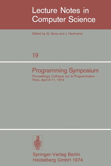 B. Robinet - Programming Symposium, Häftad
