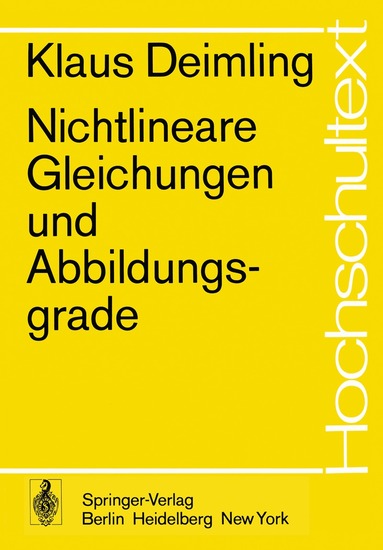K. Deimling - Nichtlineare Gleichungen und Abbildungsgrade, Häftad