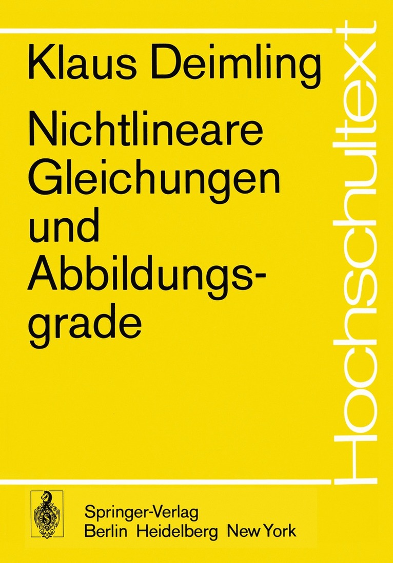 K. Deimling - Nichtlineare Gleichungen und Abbildungsgrade, Häftad