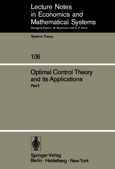 B. J. Kirby - Optimal Control Theory and its Applications, Häftad