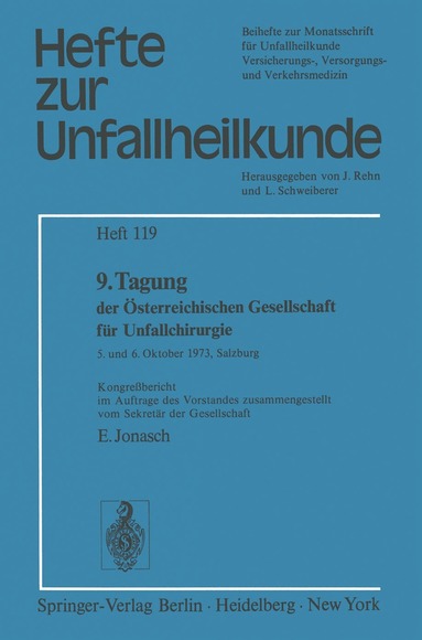 E. Jonasch - 9. Tagung der Österreichischen Gesellschaft für Unfallchirurgie, Häftad