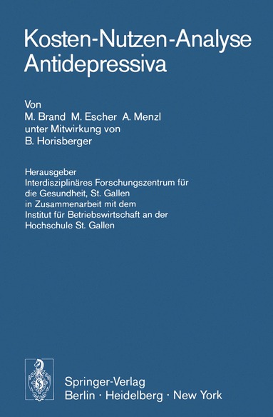 bokomslag Kosten-Nutzen-Analyse Antidepressiva