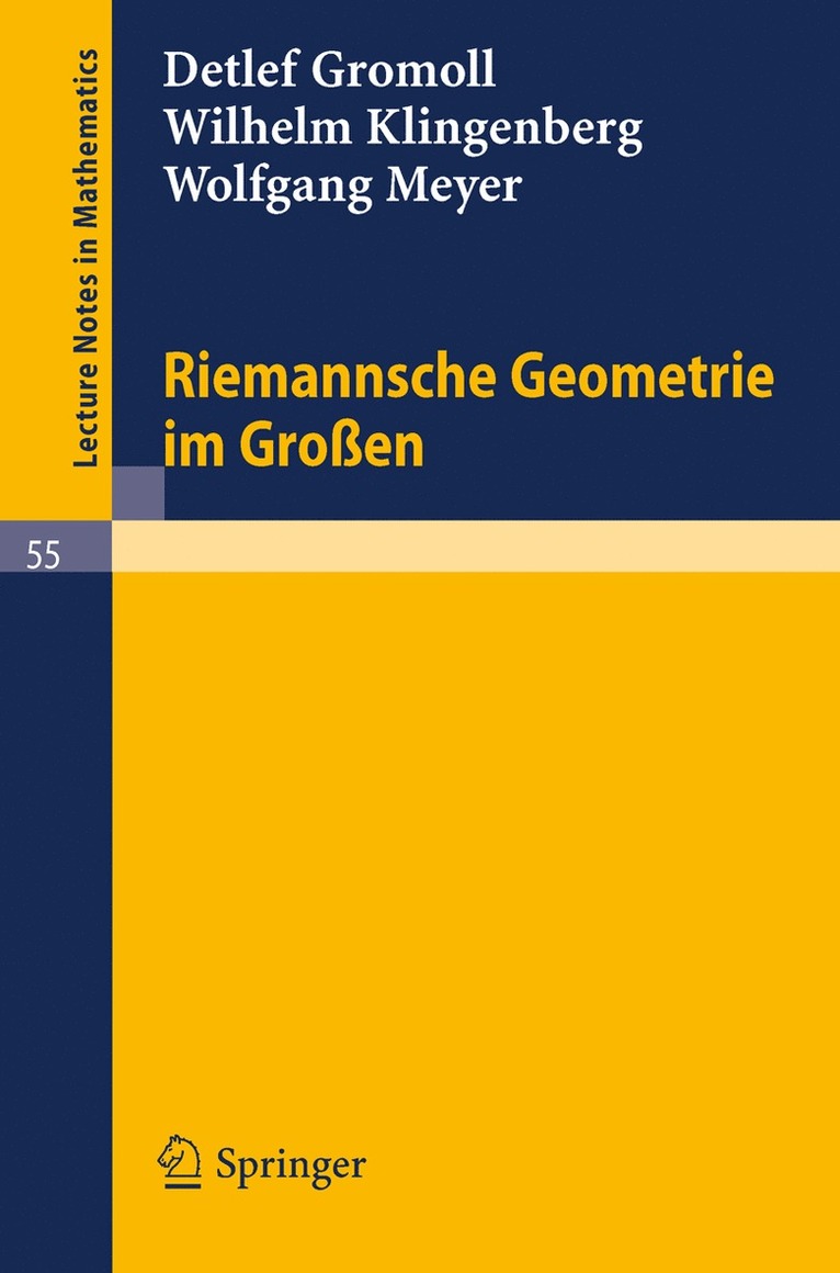 Detlef Gromoll, Wilhelm Klingenberg, Wolfgang Meyer - Riemannsche Geometrie im Großen, Häftad