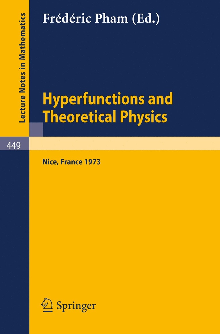 F.L. Pham, F. L. Pham - Hyperfunctions and Theoretical Physics, Häftad
