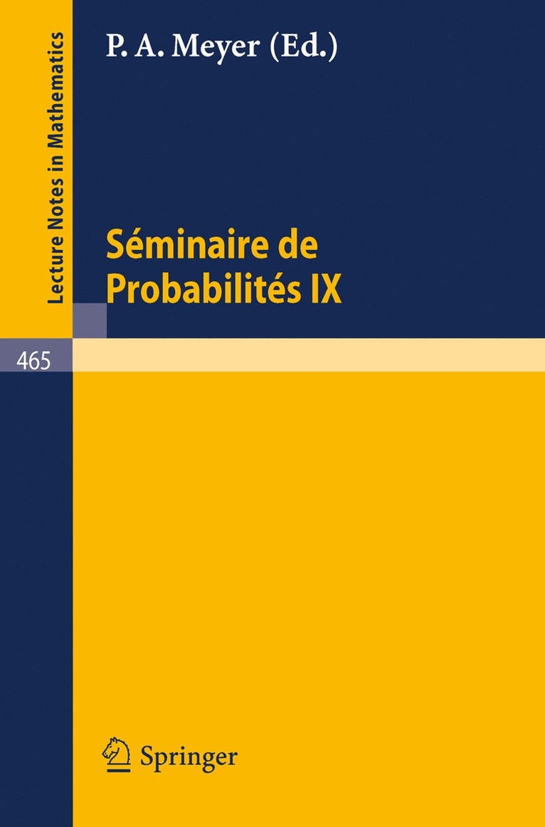 Sminaire de Probabilits IX 1