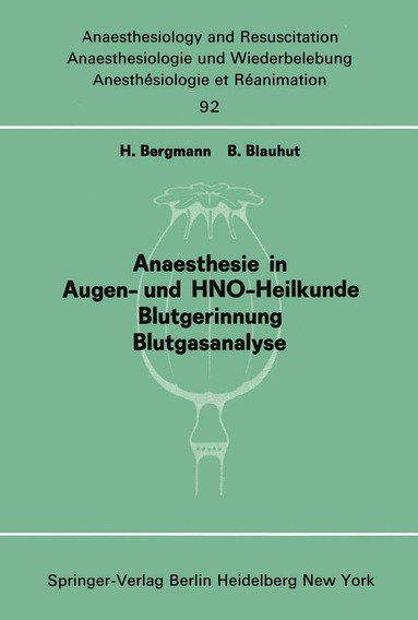 bokomslag Anaesthesie in Augen- und HNO-Heilkunde Blutgerinnung Blutgasanalyse