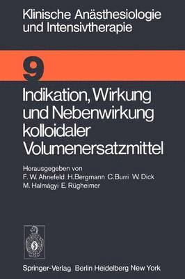 bokomslag Indikation, Wirkung und Nebenwirkung kolloidaler Volumenersatzmittel