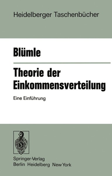 bokomslag Theorie der Einkommensverteilung