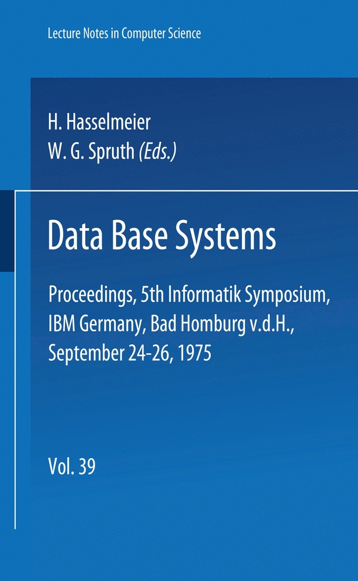M. Hasselmeier, W. G. Spruth - Data Base Systems, Häftad