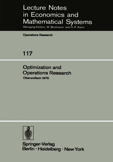 W. Oettli, K. Ritter - Optimization and Operations Research, Häftad