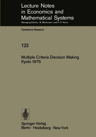 bokomslag Multiple Criteria Decision Making Kyoto 1975