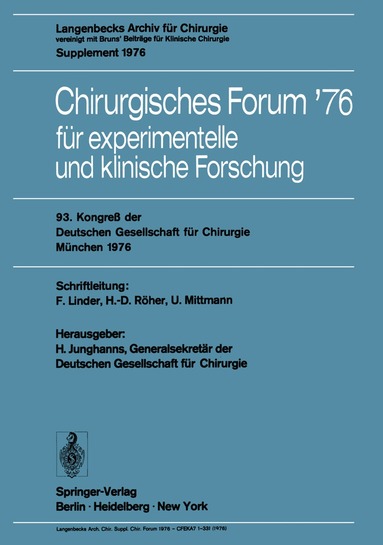 H. Junghanns - Chirurgisches Forum ’76 für experimentelle und klinische Forschung, Häftad