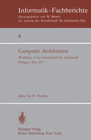 W. Händler - Computer Architecture, Häftad