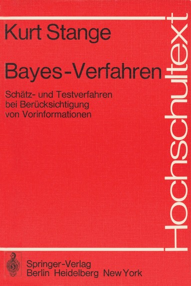 K. Stange, T. Deutler, P.-T. Wilrich - Bayes-Verfahren, Häftad