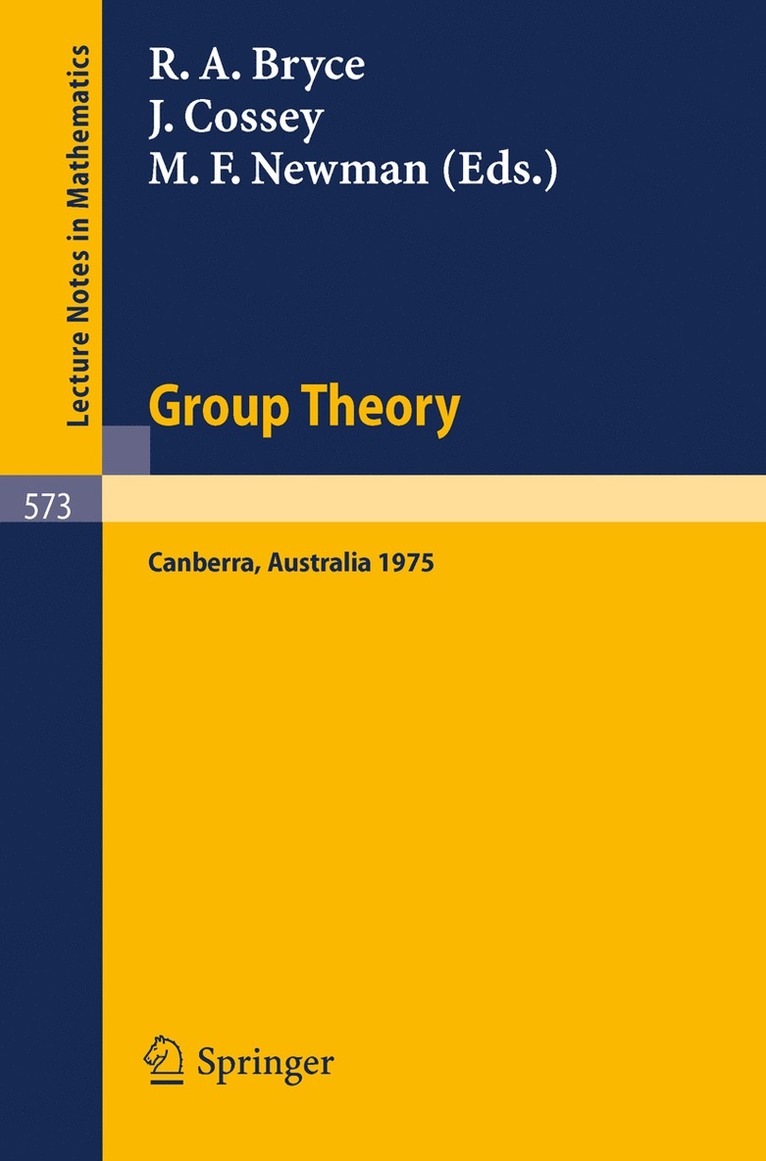 R. A. Bryce, J. Cossey, M. F. Newman, R. a. Bryce - Group Theory, Häftad