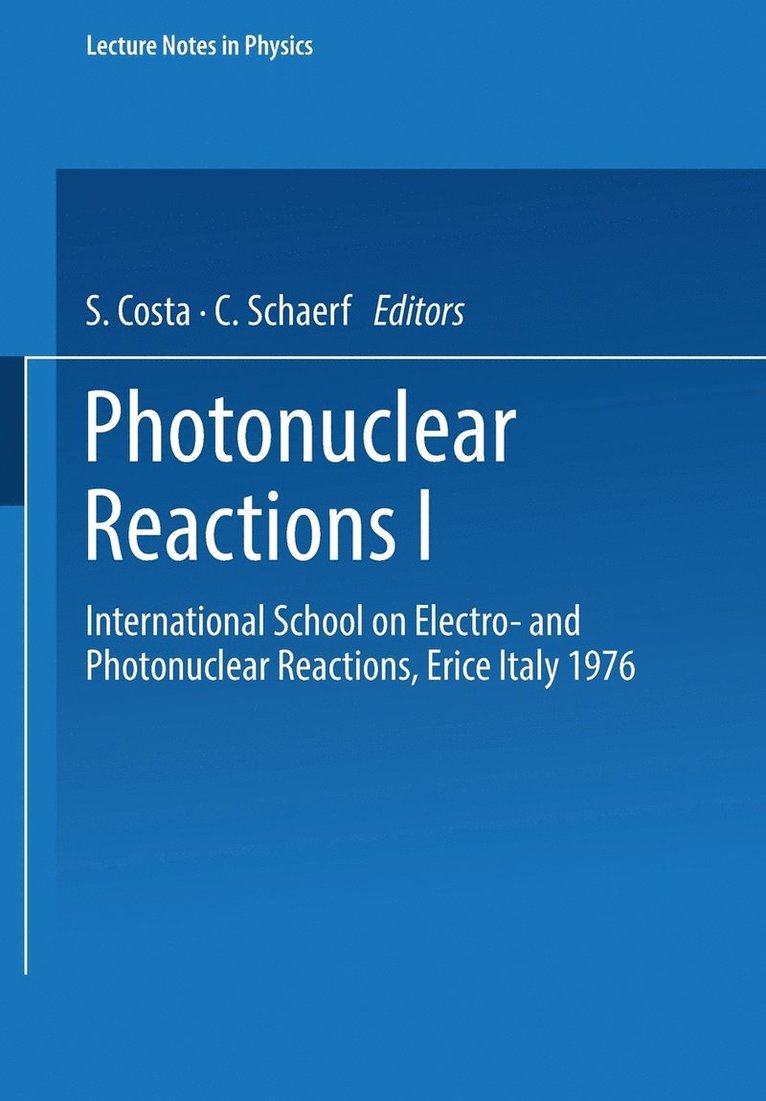 Photonuclear Reactions I 1