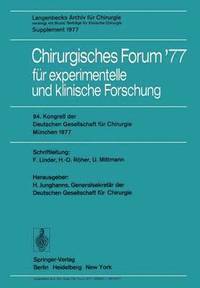 bokomslag Chirurgisches Forum 77 fr experimentelle und klinische Forschung