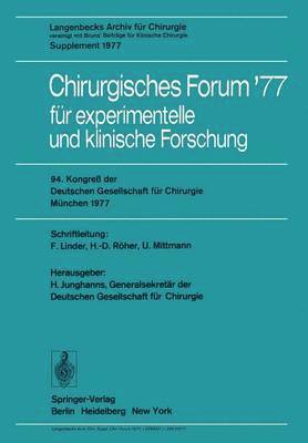 Chirurgisches Forum 77 fr experimentelle und klinische Forschung 1